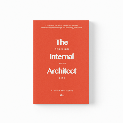 Red book titled 'The Redesign Your Internal Architect Life' by Altu on a white background